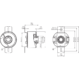 Codeur inc. Ø60mm Axe trav. 5/8 2048i/t 10-27V HTL/Push pull c1.5m"-Lire la description