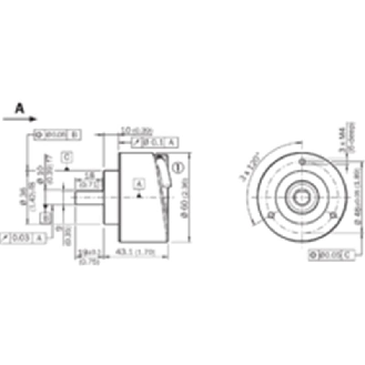 Codeur inc. Ø60mm Axe plein 10mm 01000i/t 10-32V HTL/PushPull C1,5m-Lire la description