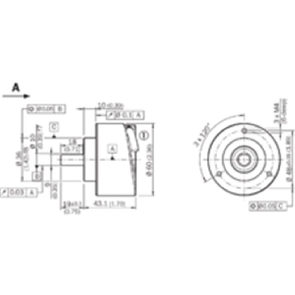 Codeur inc. Ø60mm Axe plein 10mm 01000i/t 10-32V HTL/PushPull C1,5m Codeur inc. Ø60mm Axe plein 10mm 01000i/t 10-32V HTL/PushPull C1,5m-Lire la description