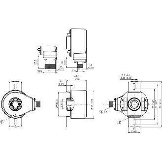 Codeur inc. Ø60mm Axe trav. 12mm 5000i/t 5V TTL/RS422 M23 12P-Lire la description