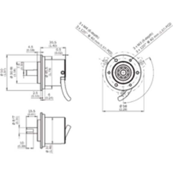 Codeur inc. Ø50mm Axe plein 8mm 01024i/t 5Vdc TTL/RS422 C1.5m Codeur inc. Ø50mm Axe plein 8mm 01024i/t 5Vdc TTL/RS422 C1.5m-Lire la description