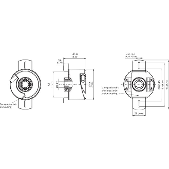 Codeur inc. Ø60mm Axe trav. 12mm 600i/t 10-27V HTL/PushPull C3m-Lire la description