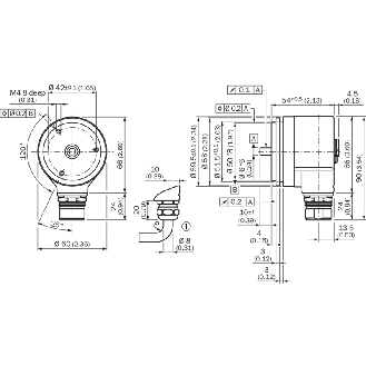 Codeur abs. monotour Ø60mm Axe plein 06mm SSI 10-32Vdc M23 12P IP65-Lire la description