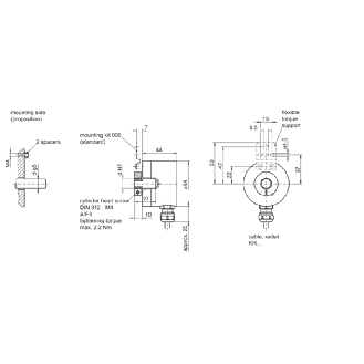 Codeur inc. Axe creux 12mm 1024i/t 8-30V HTL/Totem pôle c1m-Lire la description