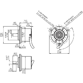 Codeur inc. Ø50mm Axe plein 8mm 00100i/t 7-30V HTL/PushPull M12 8P+C-Lire la description