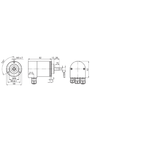 Codeur abs. Ø58mm Multitours Axe Ø10 mm 10-30V CANopen PE-Lire la description