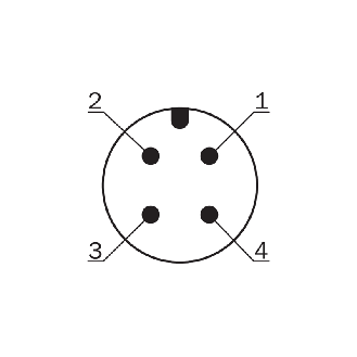 DPI de séc. Rect. OSSD (x2) P4mm noyé Plast. / M12 4P+C0.3m PVC-Lire la description
