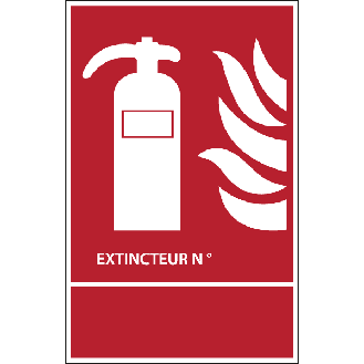 Panneau signalétique pour extincteur  Classe à remplir-Lire la description
