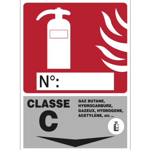 Panneau signalétique pour extincteur Classe C Panneau signalétique pour extincteur Classe C-Lire la description