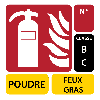 Panneau signalétique pour extincteur Poudre  Classe BC