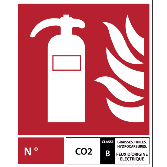 Panneau signalétique pour extincteur CO2 Classe B Panneau signalétique pour extincteur CO2 Classe B-Lire la description