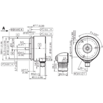 Codeur inc. Ø60mm Axe plein 6mm 1024i/t 10-32V HTL/Push pull M12 8P-Lire la description