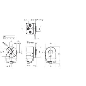 Codeur abs. Ø58mm Ethernet/IP multitours Axe creux 12mm IP54-Lire la description