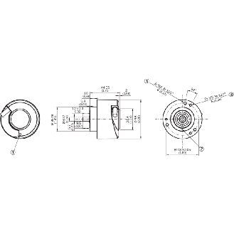Codeur inc. Ø60mm Axe plein 6mm 0100i/t 10-27V HTL/Push pull c0.5m-Lire la description
