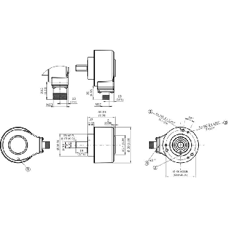 Codeur inc. Ø60mm Axe plein 10mm 01000i/t 10-30Vdc TTL/RS422 / M12 8P-Lire la description