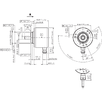 Codeur inc. Ø60mm Axe plein 10mm 653536i/t PROG 5-32V TTL/HTL C1,5m-Lire la description