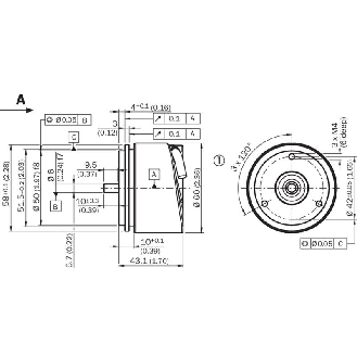 Codeur inc. Ø60mm Axe plein 6mm 02500i/t 10-32V HTL/PushPull C1,5m-Lire la description