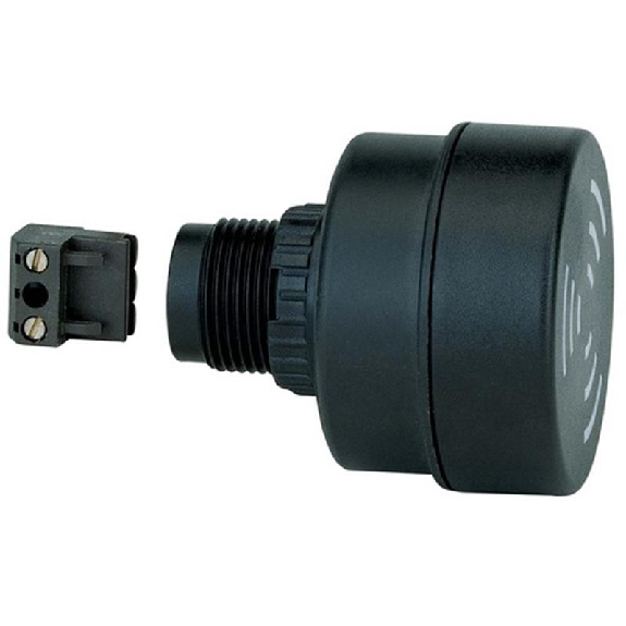 Ronfleur électronique EM continu 80dB 24VAC/DC IP65 Ø52mm NOIR-Lire la description