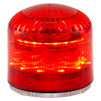 Sirène électronique 105dB 64 sons SIR-E LED MAX ROUGE IP65 Ø92mm-Lire la description