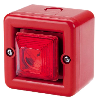 Mini sirène 104dB feu flash 0.5J 115Vac optique Rouge IP66-Lire la description