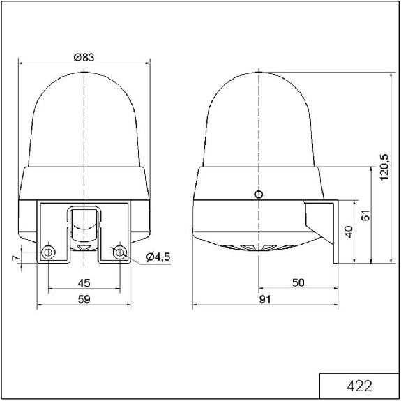 Ronfleur DEL WM continu/pulsé 115VAC ROUGE IP65 Ø83mm-Lire la description