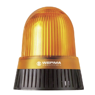 Sirène DEL BM 32 sons 108dB 24VAC/DC ORANGE IP65 Ø146mm NOIR-Lire la description