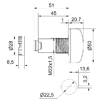Ronfleur électronique EM continu/pulsé 80dB 230VAC NOIR IP65 Ø50mm-Lire la description