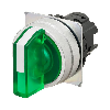 Sélecteur à manette 2 pos. manuel couleur vert (alu brossé)