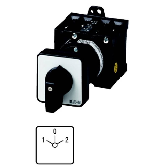 Inverseur,cont.: 6,32A,1-0-2,60°,à accroch,encastré,fixation arrière Inverseur,cont.: 6,32A,1-0-2,60°,à accroch,encastré,fixation arrière-Lire la description