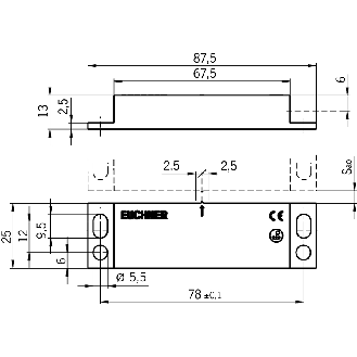 Actionneur CMS modèle A 87,5x25x13mm pour CMS-E-AR-Lire la description