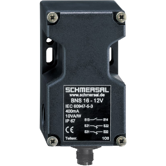 Capteur de sécurité magnétique codé 1NO+1NF avec connectique M12 4P Capteur de sécurité magnétique codé 1NO+1NF avec connectique M12 4P-Lire la description