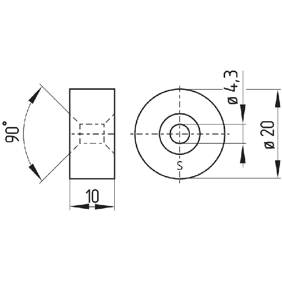 Actionneur Ø20x10mm interrupteur magnétique de sécurité-Lire la description