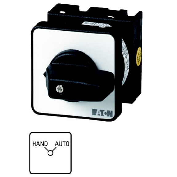 Inverseurs, Contacts: 4, 20 A, plastron: HAND-AUTO, 90 °, à accrochage, Montage encastré-Lire la description
