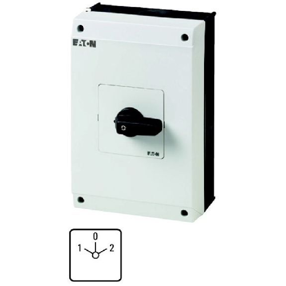 Inverseurs, Contacts: 4, 63 A, plastron: 1-0-2, 60 °, à accrochage, Montage en saillie Inverseurs, Contacts: 4, 63 A, plastron: 1-0-2, 60 °, à accrochage, Montage en saillie-Lire la description