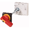 Poignée rotative à cde rompue, rouge-jaune, max 60mm axe, taille 3