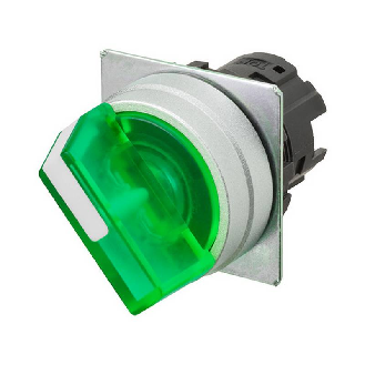 Sélecteur à manette 2 pos. gauche couleur vert (alu brossé)-Lire la description