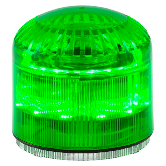 Sirène électronique 105dB 64 sons SIR-E LED MAX VERT IP65 Ø92mm-Lire la description