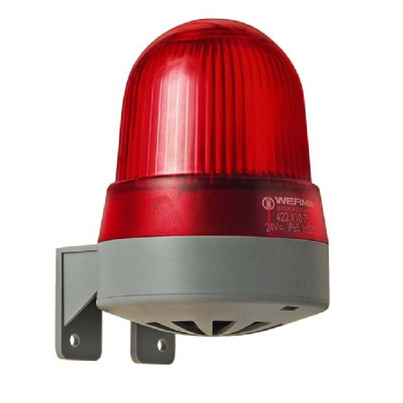 Ronfleur DEL WM continu/pulsé 92dB 230VAC ROUGE IP65 Ø83mm-Leggi tutto