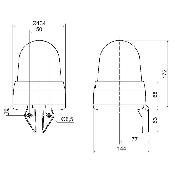 Sirène DEL WM 32 sons 108db 115-230VAC ROUGE IP65 Ø134mm GRIS-Lire la description