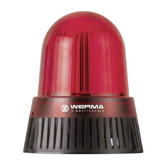 Sirène DEL BM 32 sons 108dB 115-230VAC ROUGE IP65 Ø146mm NOIR-Lire la description