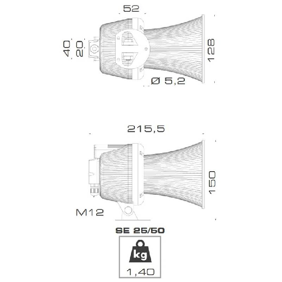 Sirène électronique 116db IP43 V240AC-Lire la description