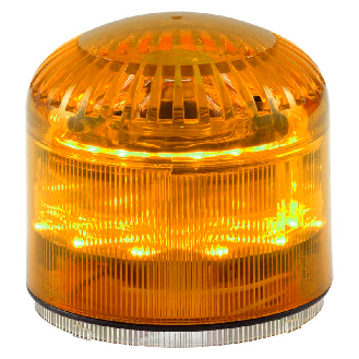 Sirène électronique 105dB 64 sons SIR-E LED MAX ORANGE IP65 Ø92mm-Lire la description