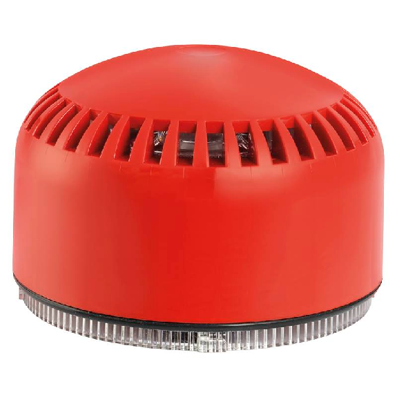Sirène électronique SIR-E FA EN54-3 100dB IP65 Ø92mm ROUGE-Lire la description