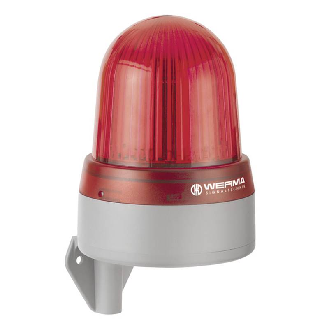 Sirène DEL WM 32 sons 108dB 24VAC/DC ROUGE IP65 Ø134mm GRIS-Lire la description