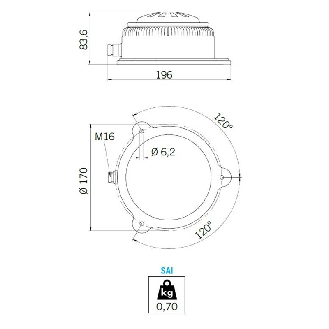Sirène SAI INTERMITTENT 105db V110AC IP54 GRIS-Lire la description