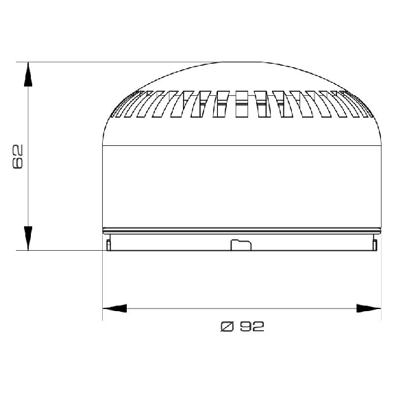 Sirène électronique 105dB 64 sons SIR-E LED ROUGE IP65 Ø92mm-Lire la description