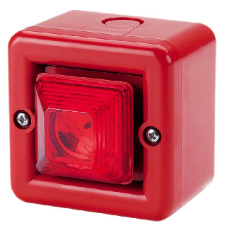 Mini sirène 104dB feu flash 0.5J 230Vac optique Orange IP66-Lire la description