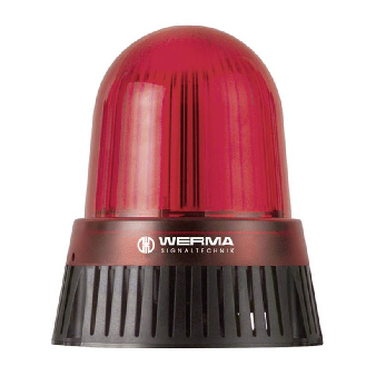 Sirène DEL BM 32 sons 108dB 24VAC/DC ROUGE IP65 Ø146mm NOIR-Lire la description