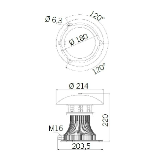 Sirène SUPERCELEREST 112db V110DAC IP44 Ø214mm GRIS-Lire la description