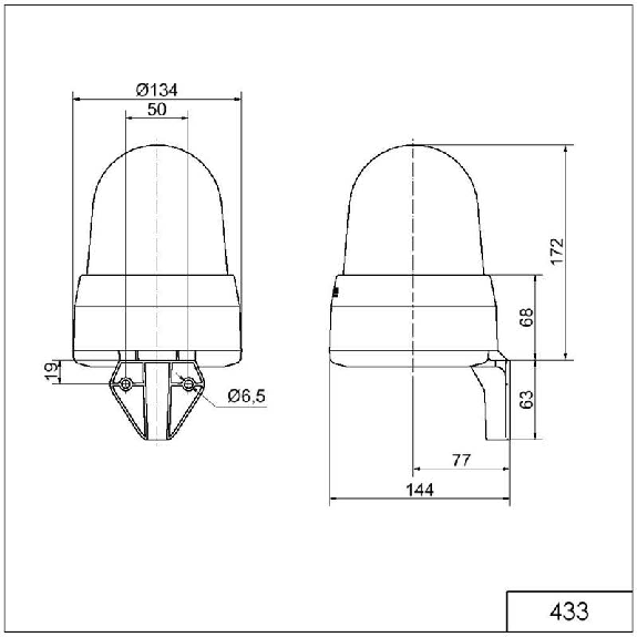 Sirène DEL WM 32 sons 108dB 115-230VAC BLANC IP65 Ø134mm GRIS-Lire la description